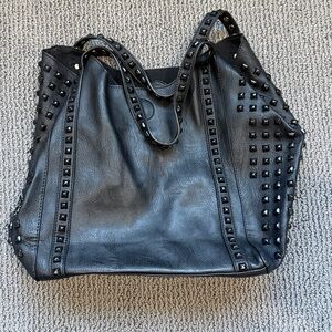 Studded Black Tote Bag